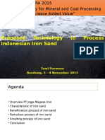 Colloquium TekMIRA 2015 - Proposed Technology To Process Indonesian Iron Sand