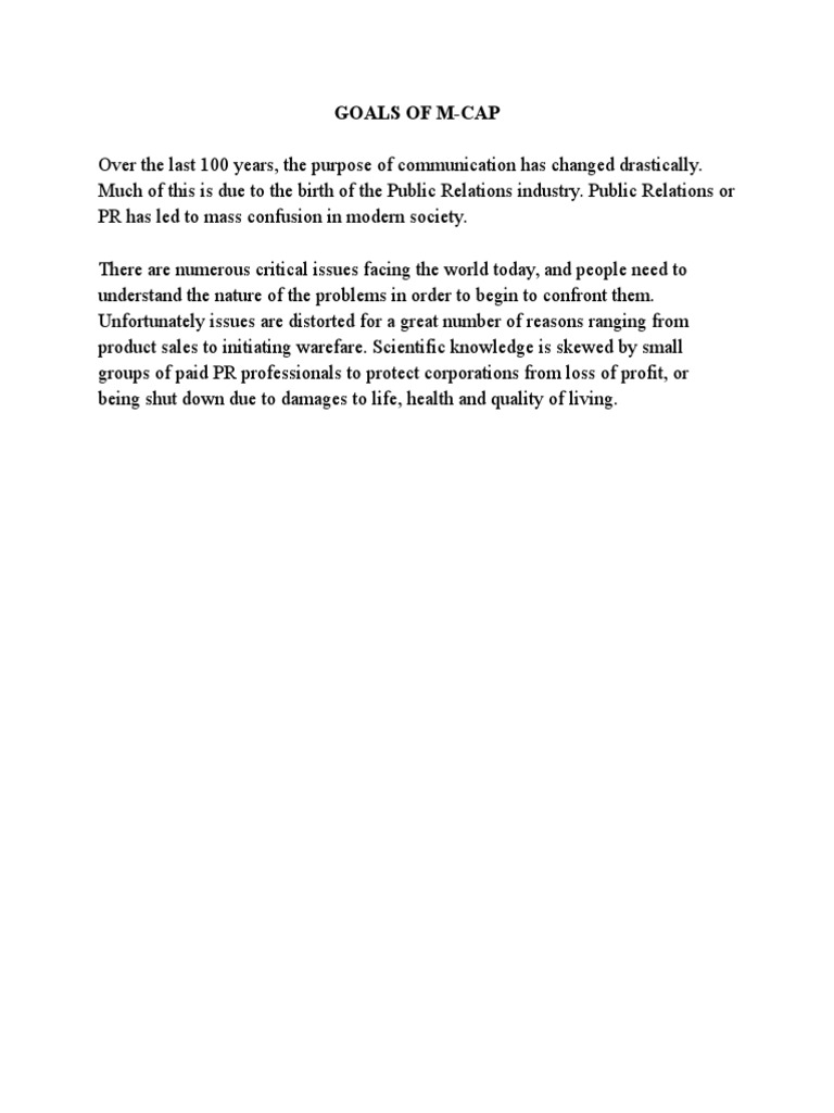 Understanding M-CAP Communication Goals | PDF | Business | Politics