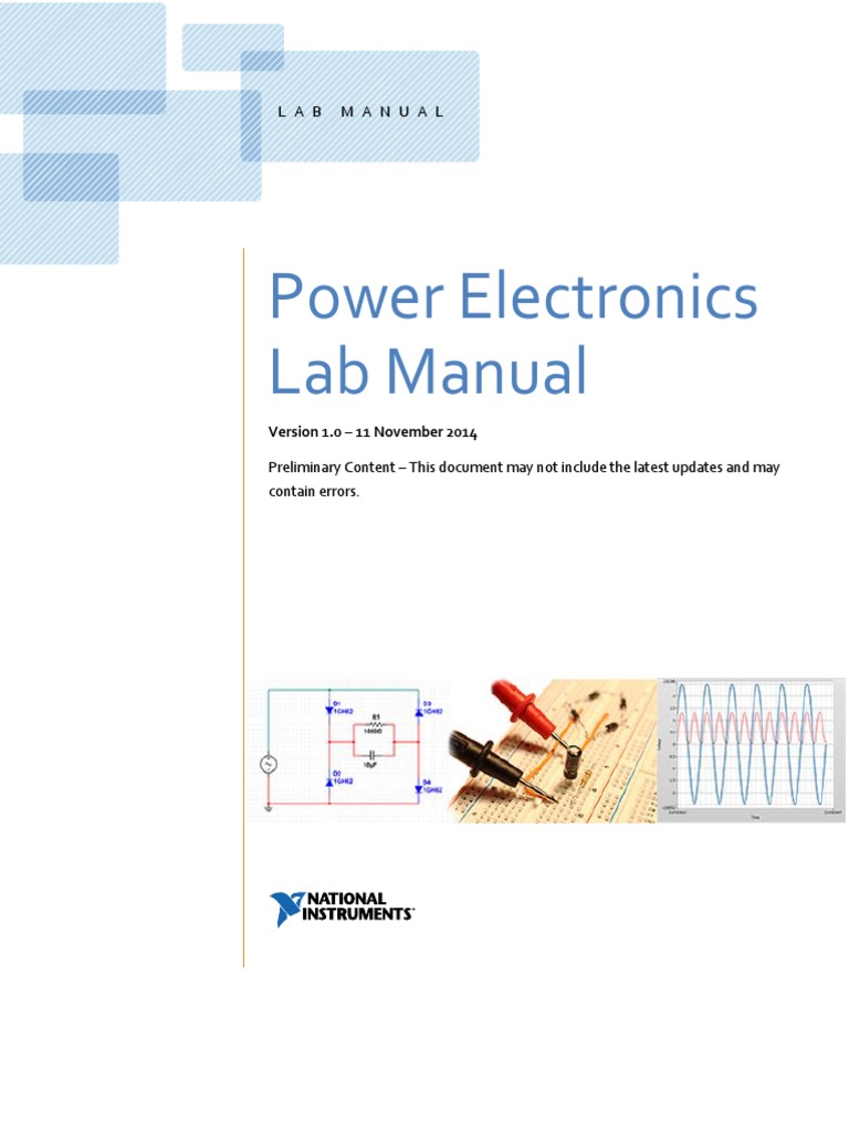 Power Electronics Lab Manual With Cover PDF PDF