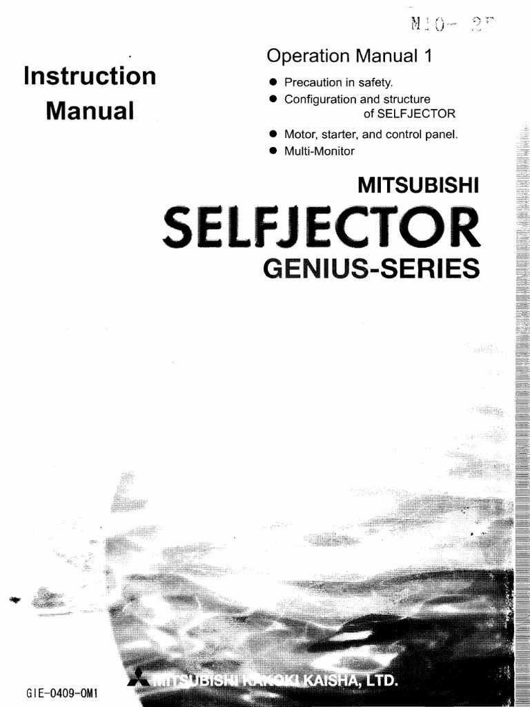 Mitsubishi Selfjector Purifier Manual | PDF | Pump | Valve