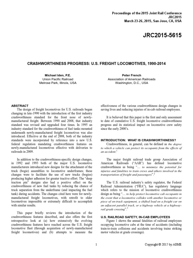 Crashworthiness Progress | PDF | Rail Transport | Train