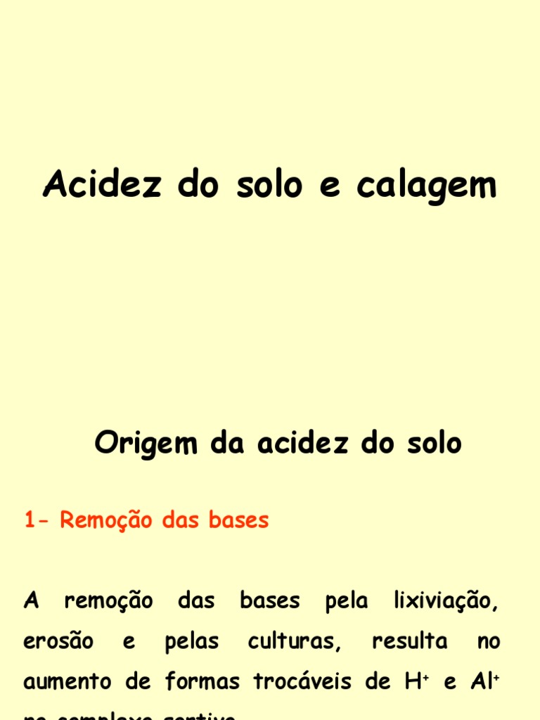 Acidez E Calagem Do Solo Pdf Geociências Materiais Naturais