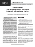 Randomized Trial of a Cognitive Behavioral Intervention for Insomnia in Breast Cancer Survivors