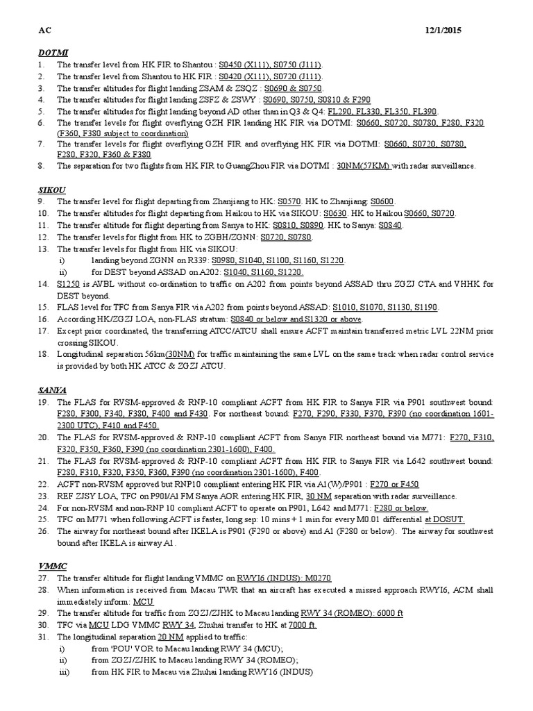 AC Visual Flight Rules Instrument Flight Rules