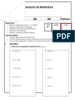 4 Evaluacion de Matematica Multiplicacion