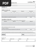 UNISA DSAR02 Addition and Cancellation Form | PDF