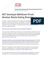 MIT Develops Meltdown-Proof, Nuclear Waste-Eating Reactor - OilPrice