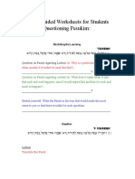 Tiered Guided Worksheets For Students Questioning Pesukim:: Question On Pasuk Regarding Lashon