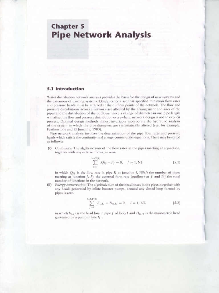 Pipe Network Analysis Techniques | PDF | Hydraulics | Matrix (Mathematics)