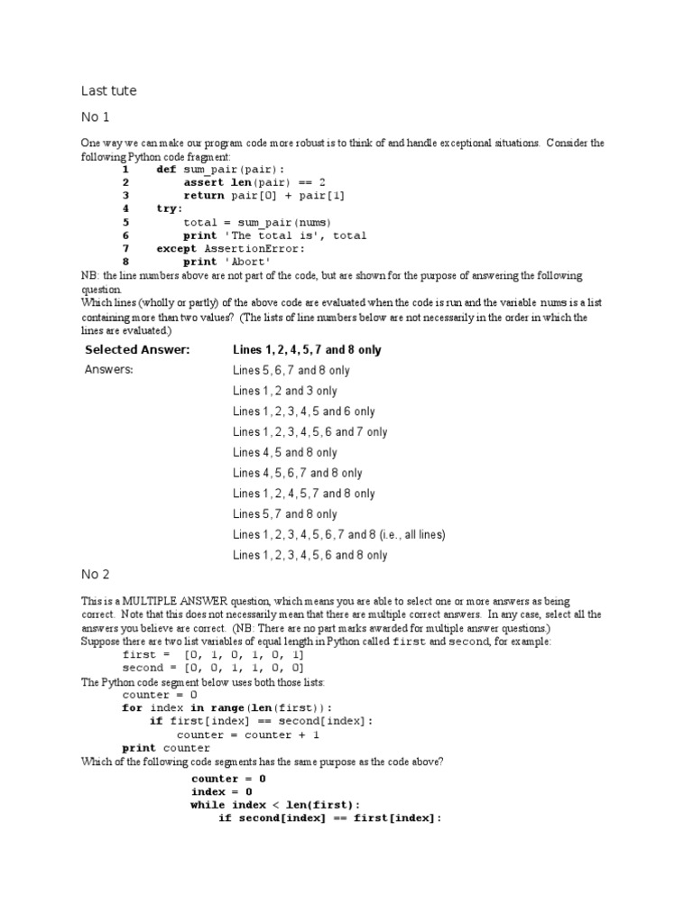 Python Code Evaluation and Error Handling | PDF | Boolean Data Type ...