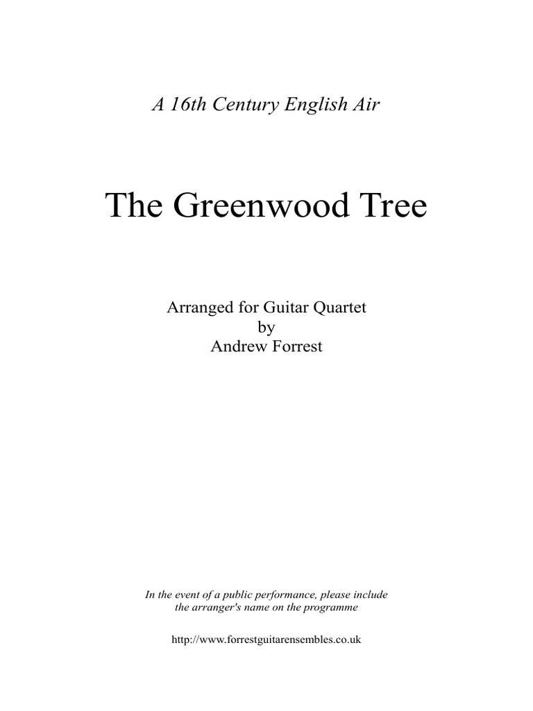 Greenwood Tree | PDF | Art