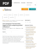 Download Cara Mengatasi _You Have Been Logged on With a Temporary Profile_ Di Windows 7 - UTekno by Sg Av SN316911850 doc pdf