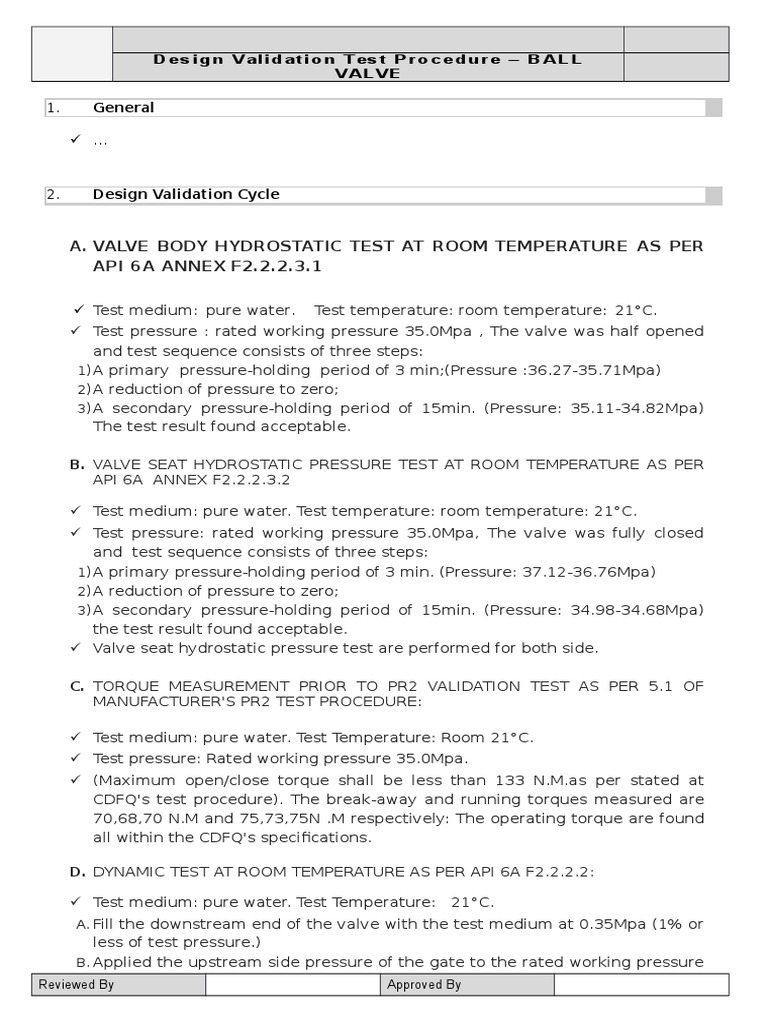 API 6A PR2 Valve Testing Procedure | PDF | Valve | Temperature