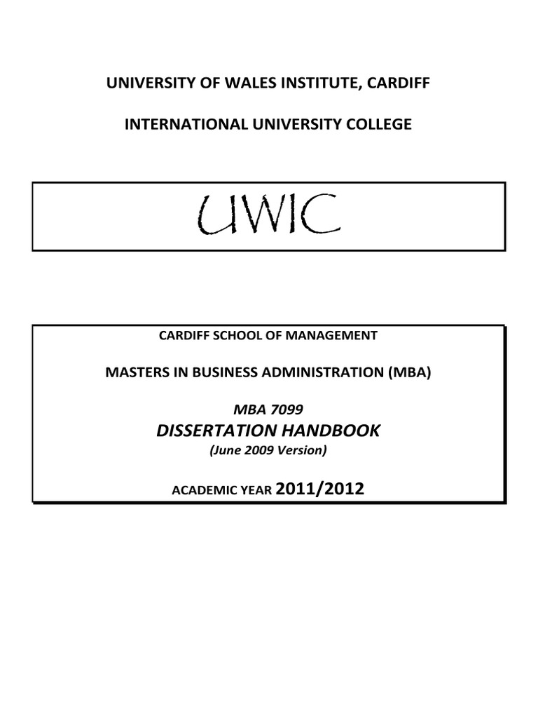uhi dissertation handbook
