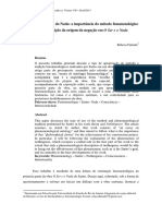 A Fenomenalidade Do Nada A Importância Do Método Fenomenológico para A Descrição Da Origem Da Negação em O Ser e o Nada PDF