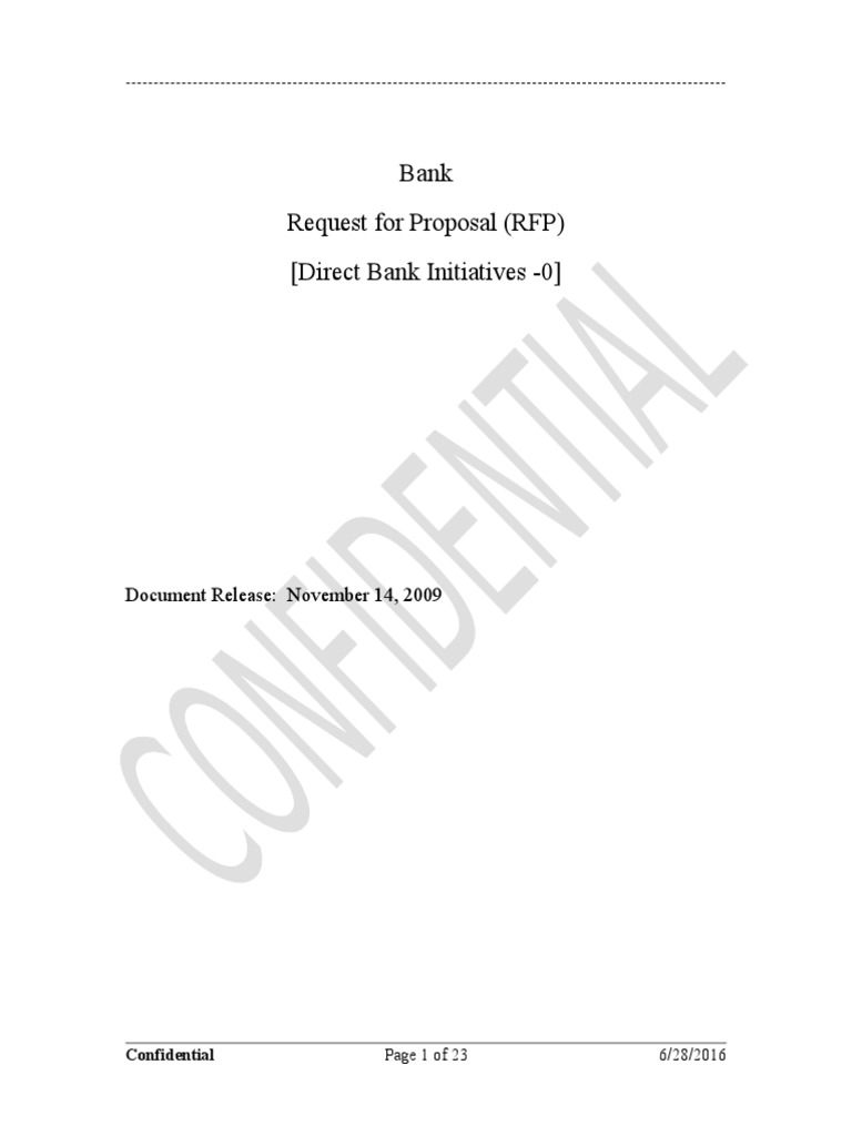 Bank RFP Sample PDF Request For Proposal Load Balancing