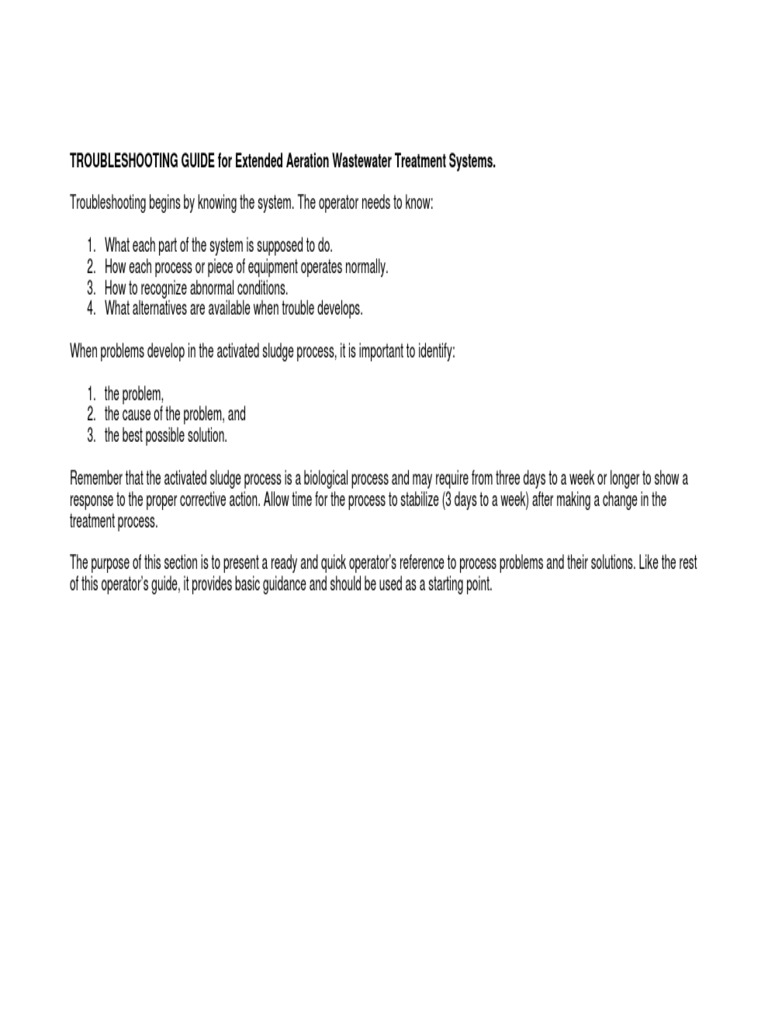 Activated Sludge - Troubleshooting Guide | Sewage Treatment | Septic Tank