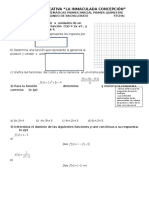 Prueba de Matemáticas Sobre Funciones Lineal y Cuadrática para Segundo Bachillerato