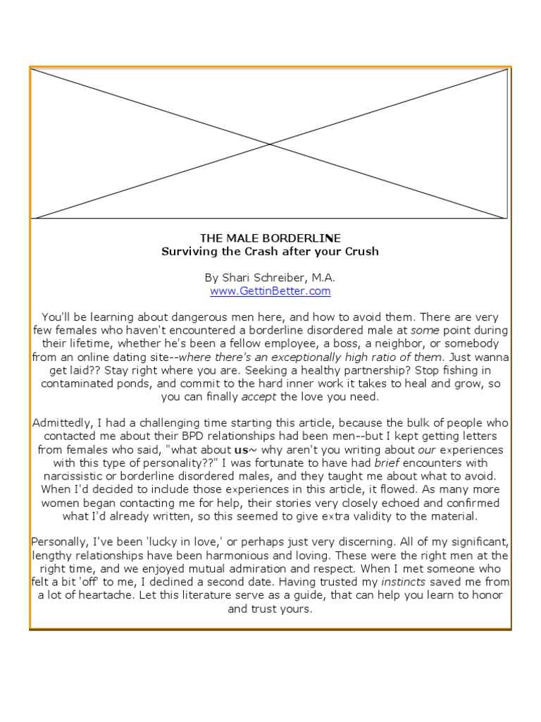 The Male Borderline | PDF | Borderline Personality Disorder | Narcissism