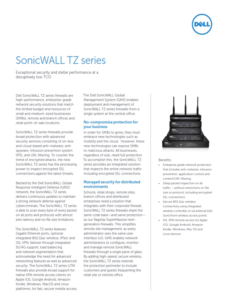 Sonicwall Tz Series Datasheet 68221 Virtual Private Network Ieee 802.11