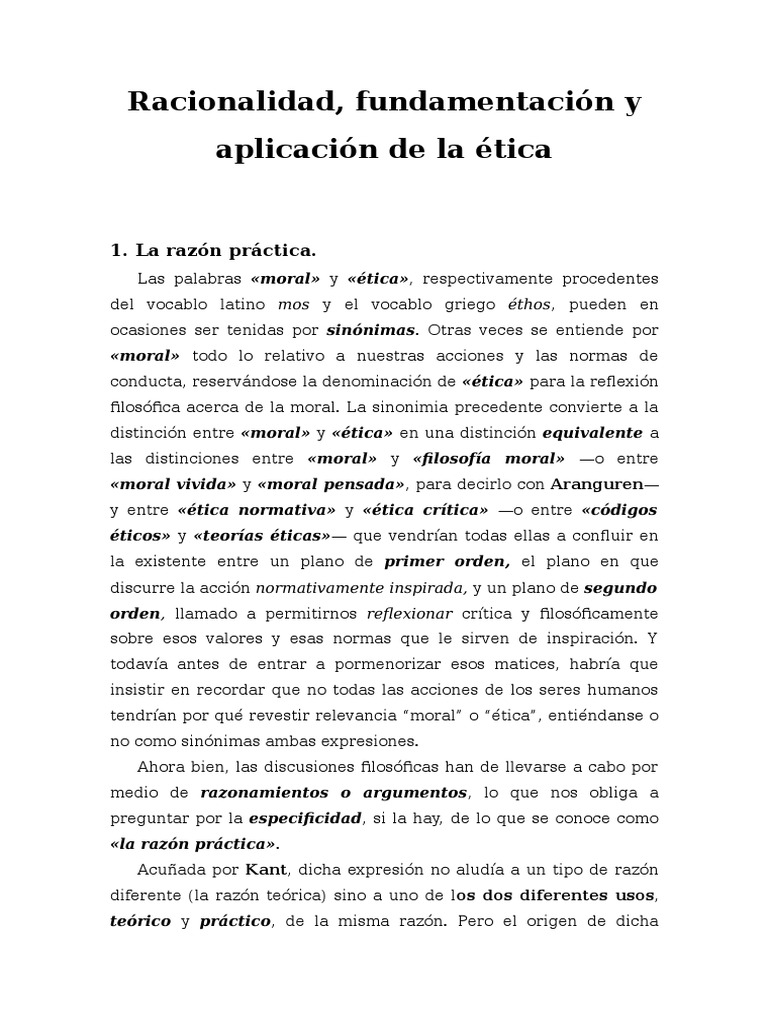 Racionalidad y ética en la filosofía | PDF | Moralidad | Immanuel Kant