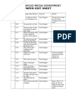 Ravenswood Media Department: Paper Edit Sheet