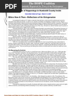 March 13, 2007 - HOPE Coalition Newsletter ~ Humboldt Organized for People and the Environment