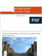 Contemporary Architecture: V Sem Test