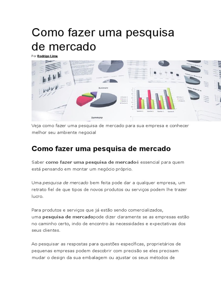 Como Fazer Uma Pesquisa de Mercado Segmentação de Mercado Marketing