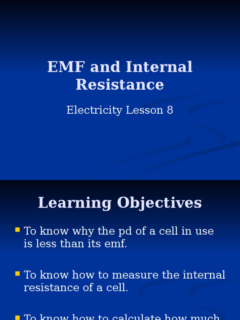 EMF and Internal Resistance Explained | PDF | Volt | Electrical ...