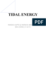 Tidal Energy: Manika Gupta & Marsha Wadhawan BSC. (HONS.) II ND Yr