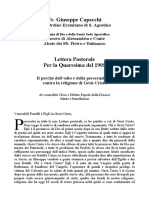 Capecci, Lettera Pastorale,1905 Il Perché Dell'Odio e Della Persecuzione_xxxxx