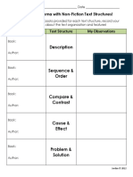 Non Fiction Text Structures Graphic Organizer