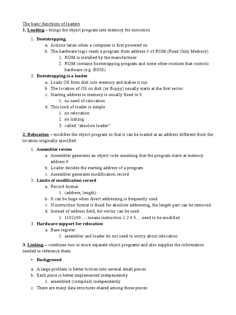 Basic Loader Functions