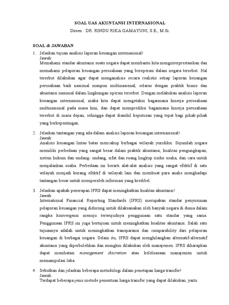Uas Akuntansi Internasional