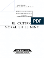 Piaget, Jean. El Criterio Moral en El Niño