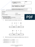 Evaluación #4 Matemática 3°