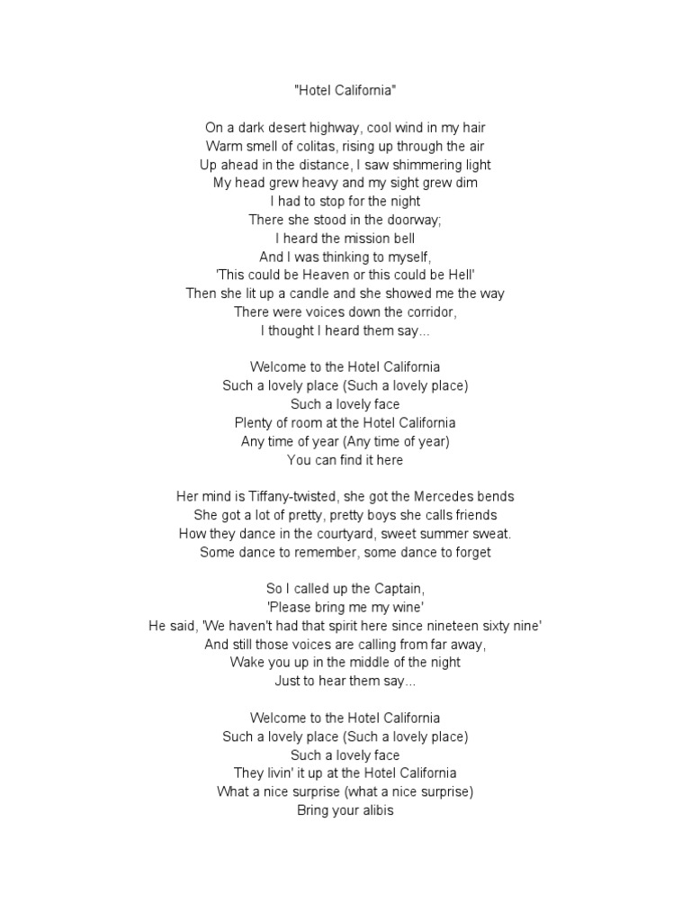 Hotel California Songs Written Song Recordings Produced