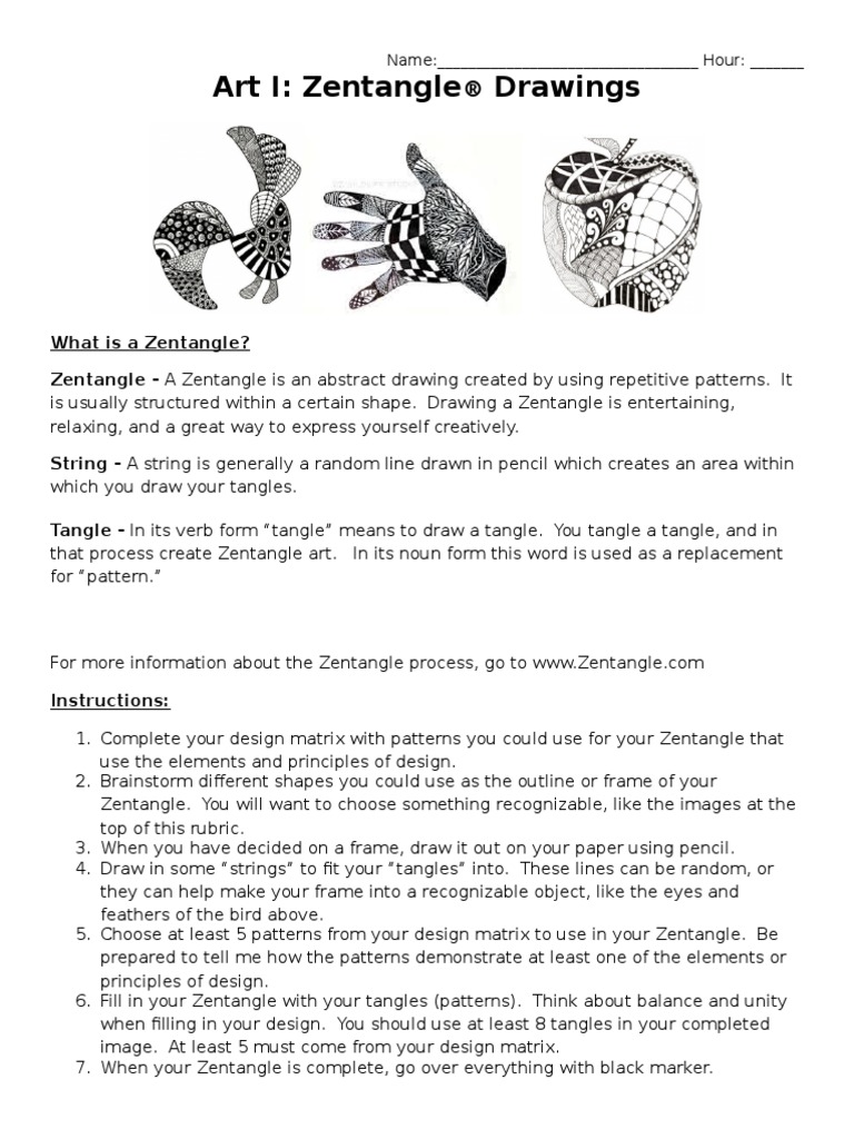 Art1 Zentangle Rubric1 PDF Shape Epistemology