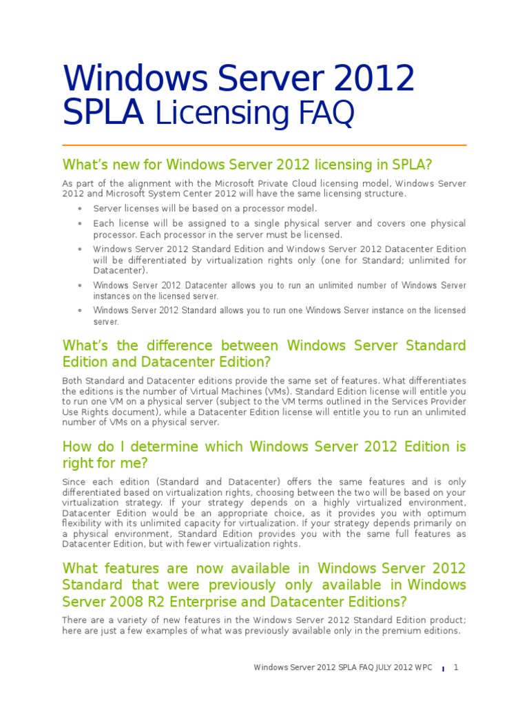Windows Server 2012 Spla Faq | PDF | Virtual Machine | Microsoft Windows