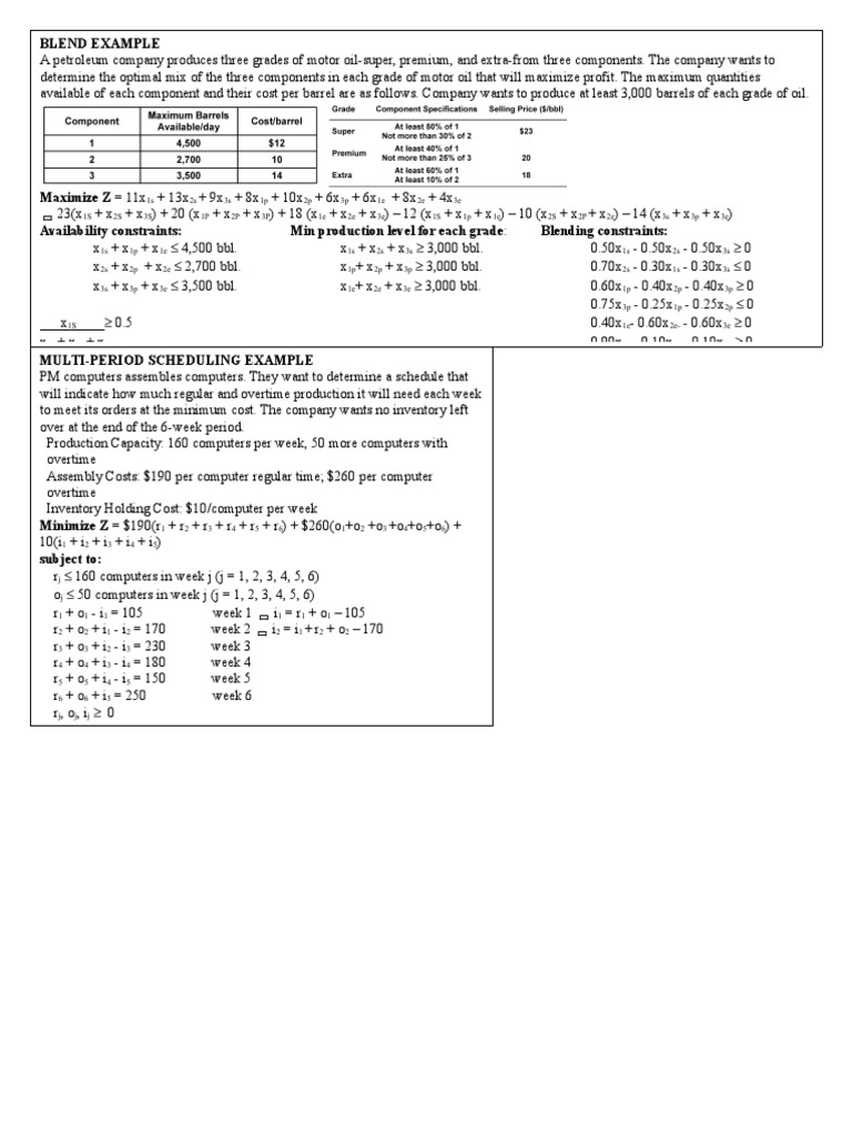 Multi-Period Production Scheduling | PDF | Computers
