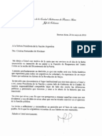Carta Mauricio Macri a La Sra Presidenta