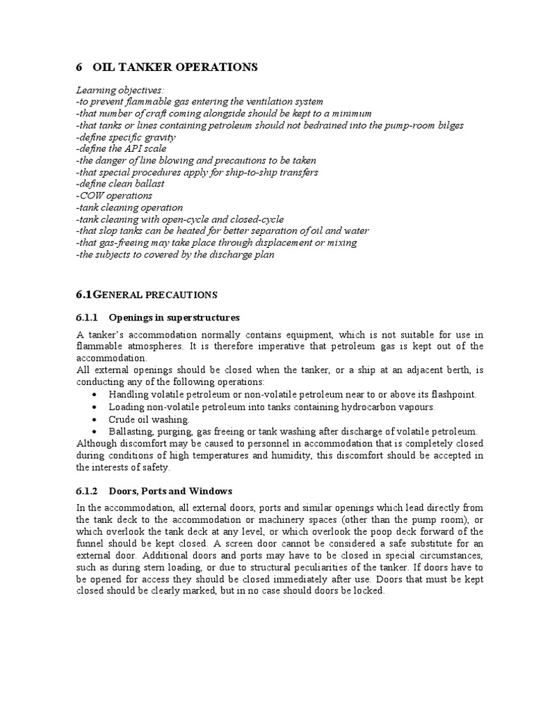 Oil Tanker Operations Safety Guidelines | PDF | Barrel (Unit) | Thermometer