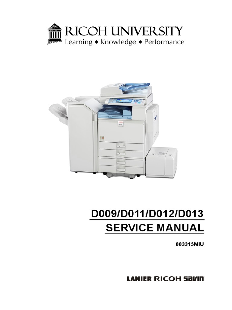 Ricoh MP 4000 SM D009_D011_D012_D013 SERVICE MANUAL .pdf | Photocopier |  Battery (Electricity)