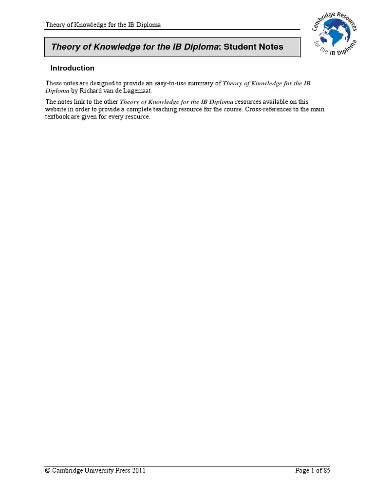 Tok presentation notes picture