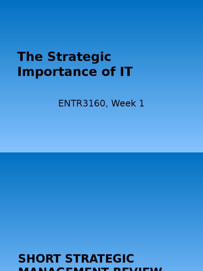 Strategic IT Management Overview | PDF