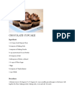Chocolate Cupcake: Ingredients