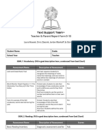 Teacher & Parent Report Form 9-10: Text Support Team