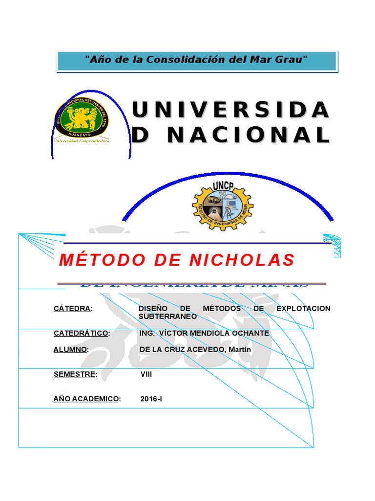 Metodo de Nicholas y Mine Method Selection Sistem | PDF | Perforar ...