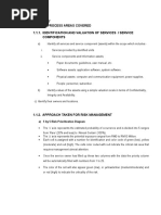 1.0 Risk Management 1.1. Process Areas Covered 1.1.1. Identification and Valuation of Services / Service Components